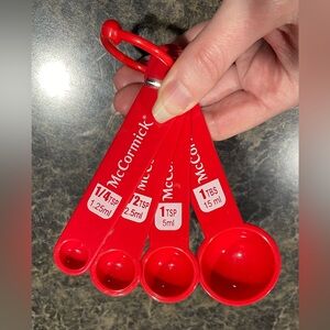 McCormick Four Piece Red Measuring Spoons